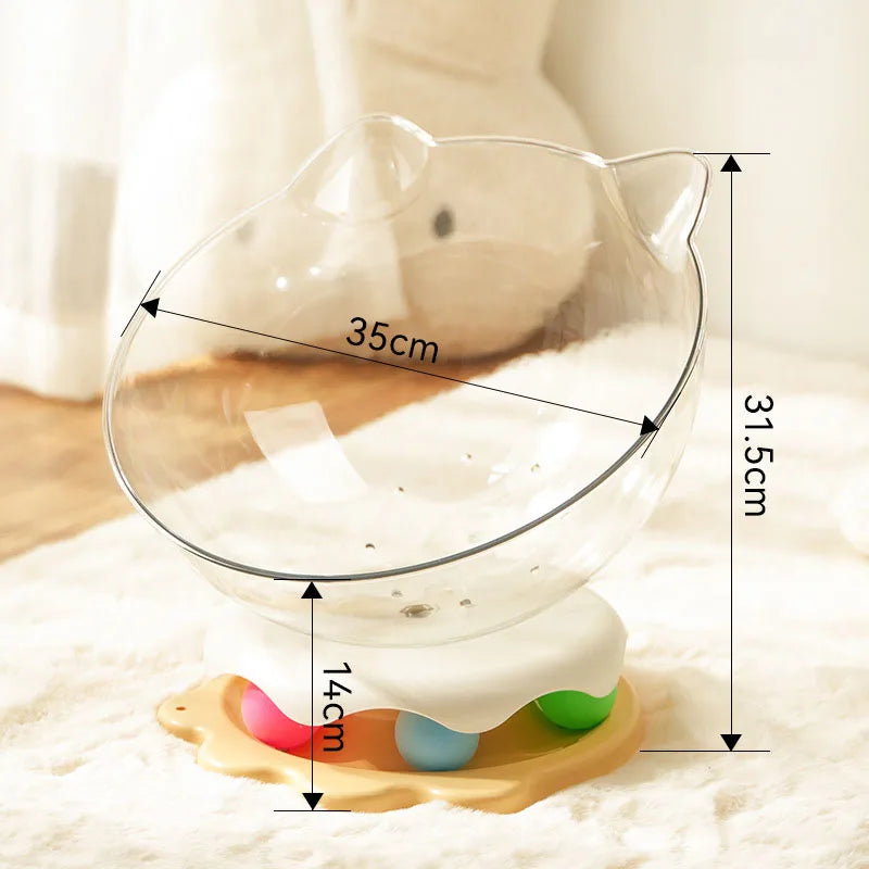 Panier pour Chat Transparent en Acrylique – Design Demi-Boule avec Oreilles